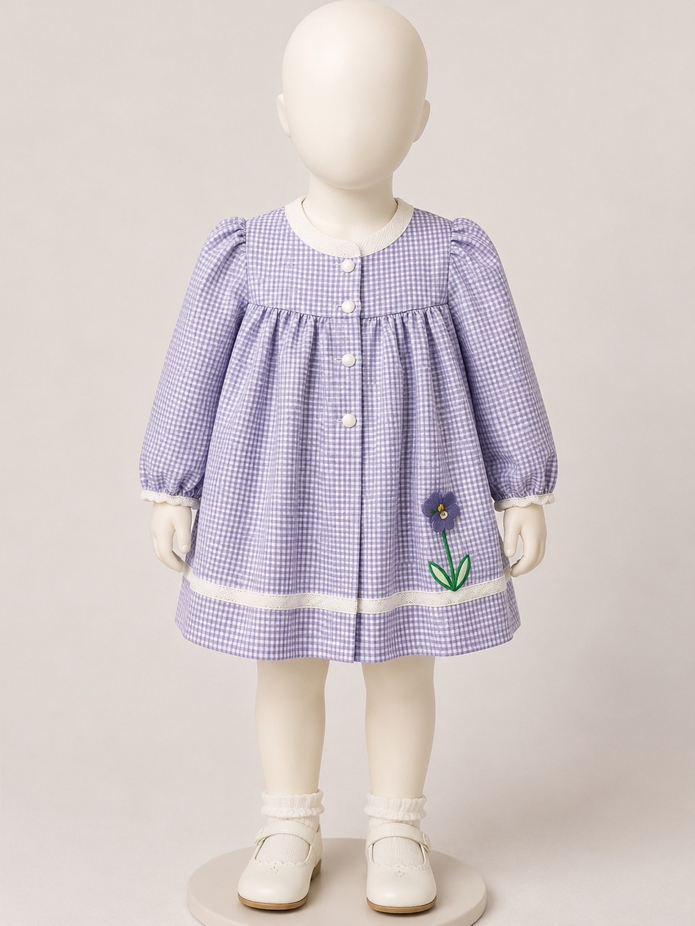 Cuddle bear y2k  Infant Girls Dress 24 Months White and Purple Plaid 3pc outfit